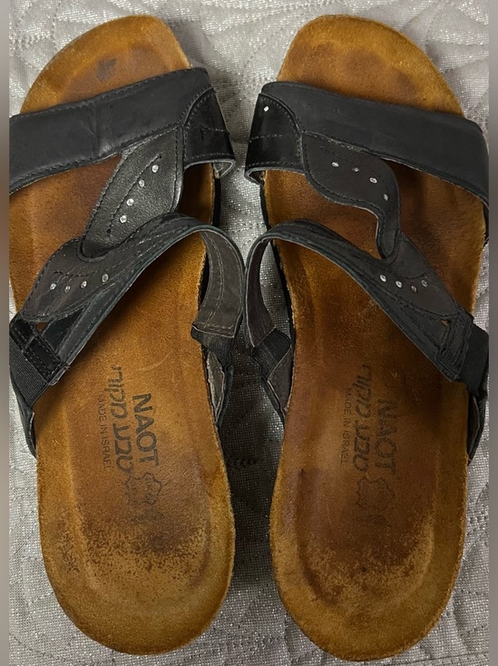 Naot Shoes - Naot Beverly Slide Sandals Soft Black Leather Size 7
